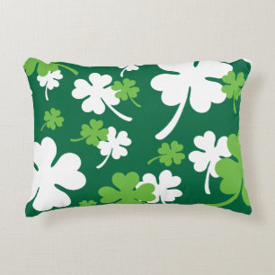 Green clover four leaves. St. Patrick's Day Decorative Cushion
