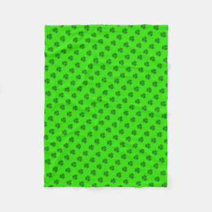 Green clover, green background for Baby Shower Fleece Blanket