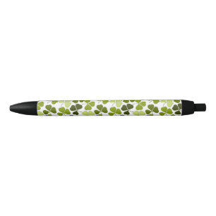 Green Clover in a Variety of Shades Black Ink Pen
