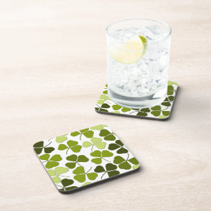 Green Clover in a Variety of Shades Coaster