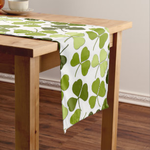 Green Clover in a Variety of Shades Long Table Runner