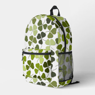 Green Clover in a Variety of Shades Printed Backpack