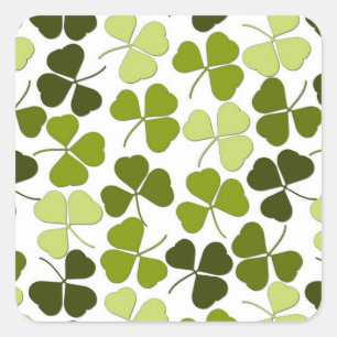 Green Clover in a Variety of Shades Square Sticker