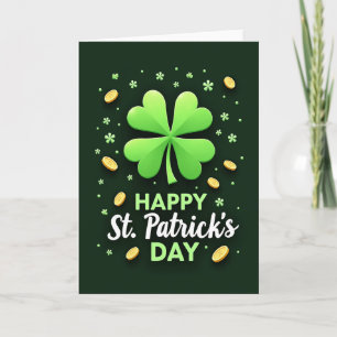 Green Clover Pattern Holiday Card