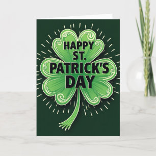 Green Clover Pattern St Patricks Card