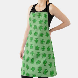 Green Clover Ribbon by Kenneth Yoncich Apron