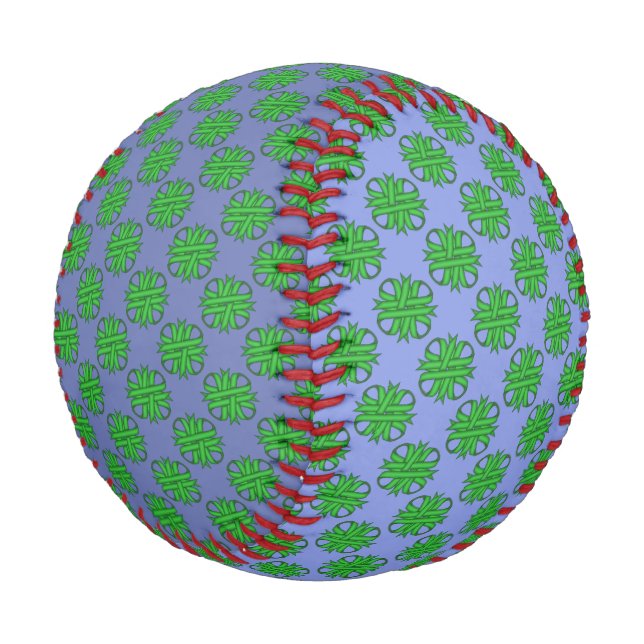 Green Clover Ribbon by Kenneth Yoncich Baseball (Angled)