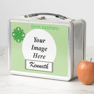 Green Clover Ribbon by Kenneth Yoncich Metal Lunch Box