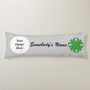 Green Clover Ribbon Template by Kenneth Yoncich Body Cushion