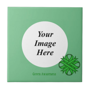 Green Clover Ribbon Template by Kenneth Yoncich Ceramic Tile