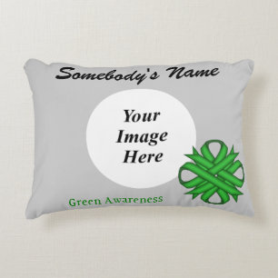 Green Clover Ribbon Template by Kenneth Yoncich Decorative Cushion