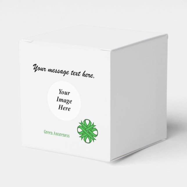 Green Clover Ribbon Template by Kenneth Yoncich Favour Box (Front Side)
