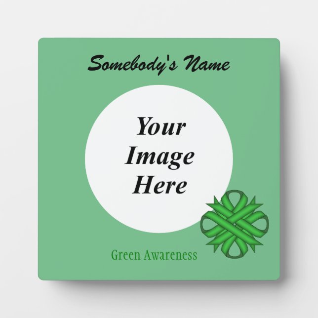 Green Clover Ribbon Template by Kenneth Yoncich Plaque (Front)