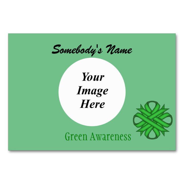 Green Clover  Ribbon Template by Kenneth Yoncich Table Number (Front)