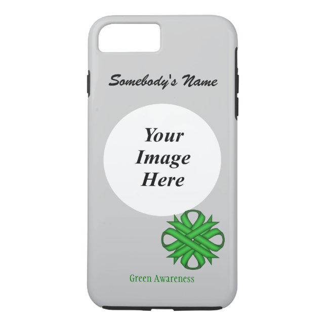 Green Clover Ribbon Tmpl by Kenneth Yoncich Case-Mate iPhone Case (Back)
