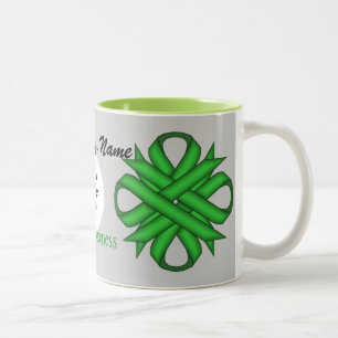 Green Clover Ribbon Tmpl by Kenneth Yoncich Two-Tone Coffee Mug