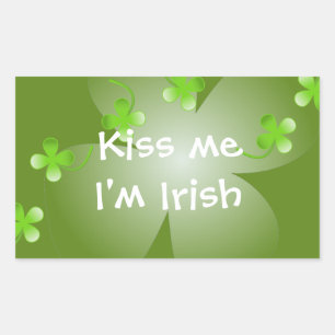 Green clover shamrock St Patrick's day party favou Rectangular Sticker