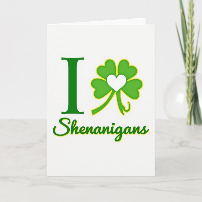 Green Clover Shenanigans Card (Front)