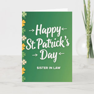 Green Clover Sister In Law Card