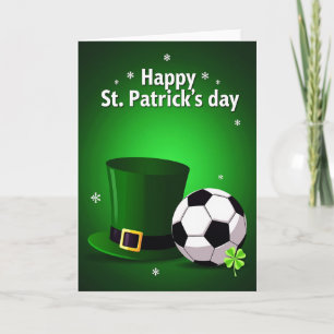 Green Clover Soccer Fun Card