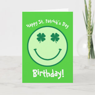 Green Clover St.Patrick's Day Birthday Card