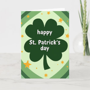 Green Clover Stars Day Card