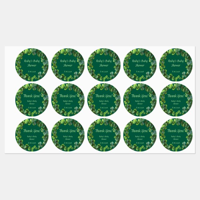 Green Clovers Baby Shower (Sheet)