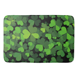 Green Clovers, Lucky Clovers, Saint Patrick's Day Bath Mat