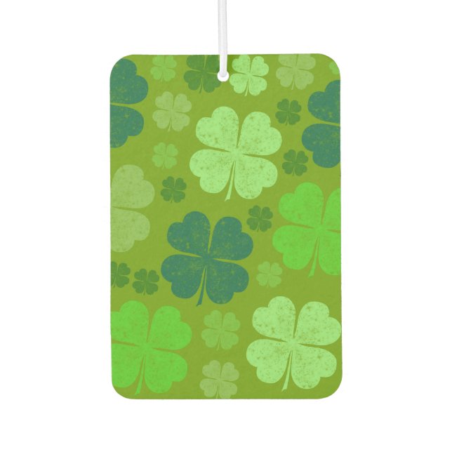 Green Clovers, Lucky Clovers, Saint Patrick's Day Car Air Freshener (Front)