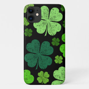 Green Clovers, Lucky Clovers, Saint Patrick's Day iPhone 11 Case