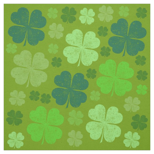 Green Clovers, Lucky Clovers, Saint Patrick's Day Fabric (Swatch)