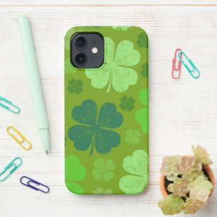 Green Clovers, Lucky Clovers, Saint Patrick's Day iPhone 12 Case