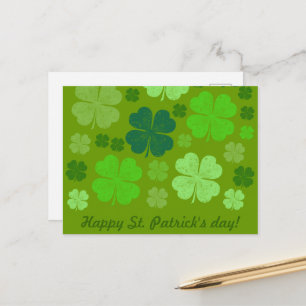 Green Clovers, Lucky Clovers, Saint Patrick's Day Postcard