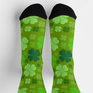 Green Clovers, Lucky Clovers, Saint Patrick's Day Socks
