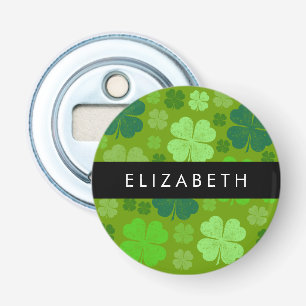 Green Clovers, Lucky Clovers, Your Name Bottle Opener