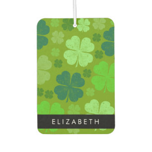 Green Clovers, Lucky Clovers, Your Name Car Air Freshener
