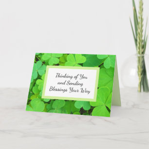 Green Clovers Photo Prosperity Bible Verse Cute Card