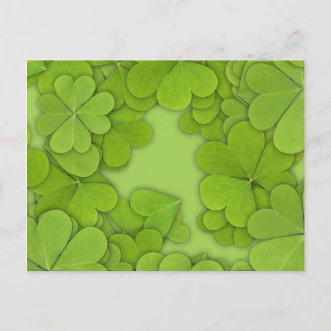 Green Clovers Postcard (Front)