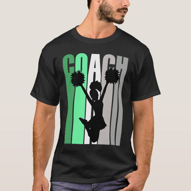 Green Coach Of Cheerleading Cheerleader Coach Teac T-Shirt (Front)