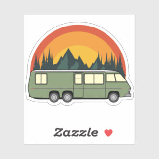 Green Coach Rainbow Mountains Kiss-Cut