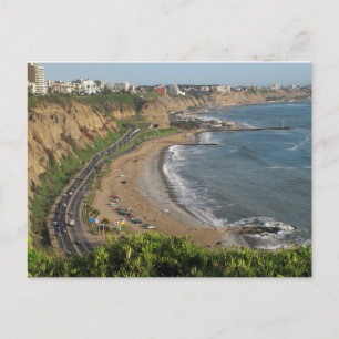 Green Coast beach in Lima-Peru Postcard