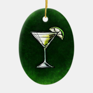 Green cocktail absinthe ceramic tree decoration