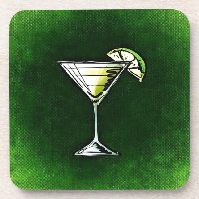 Green cocktail absinthe coaster (Front)