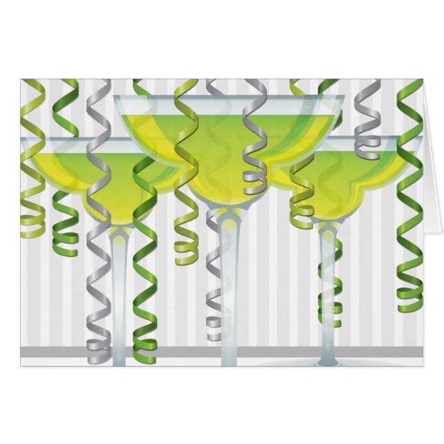 Green cocktail and ribbon (Front Horizontal)