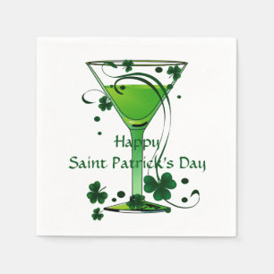 Green Cocktail St Patricks Day Standard Cocktail Napkin