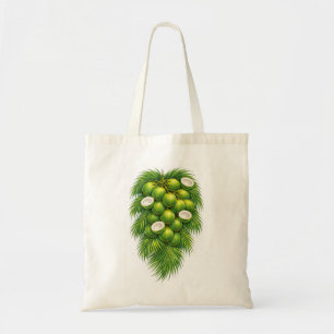 Green Coconut Palm Tropical Tote Bag