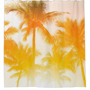 Green coconut trees shower curtain