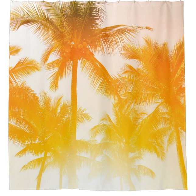 Green coconut trees shower curtain (Front)