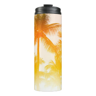 Green coconut trees thermal tumbler