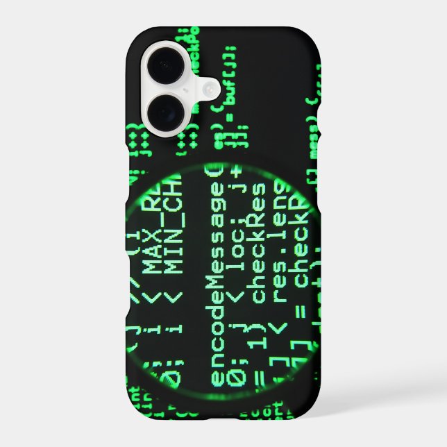 Green Code iPhone 17 Case with Digital / Hacker Ae (Back)